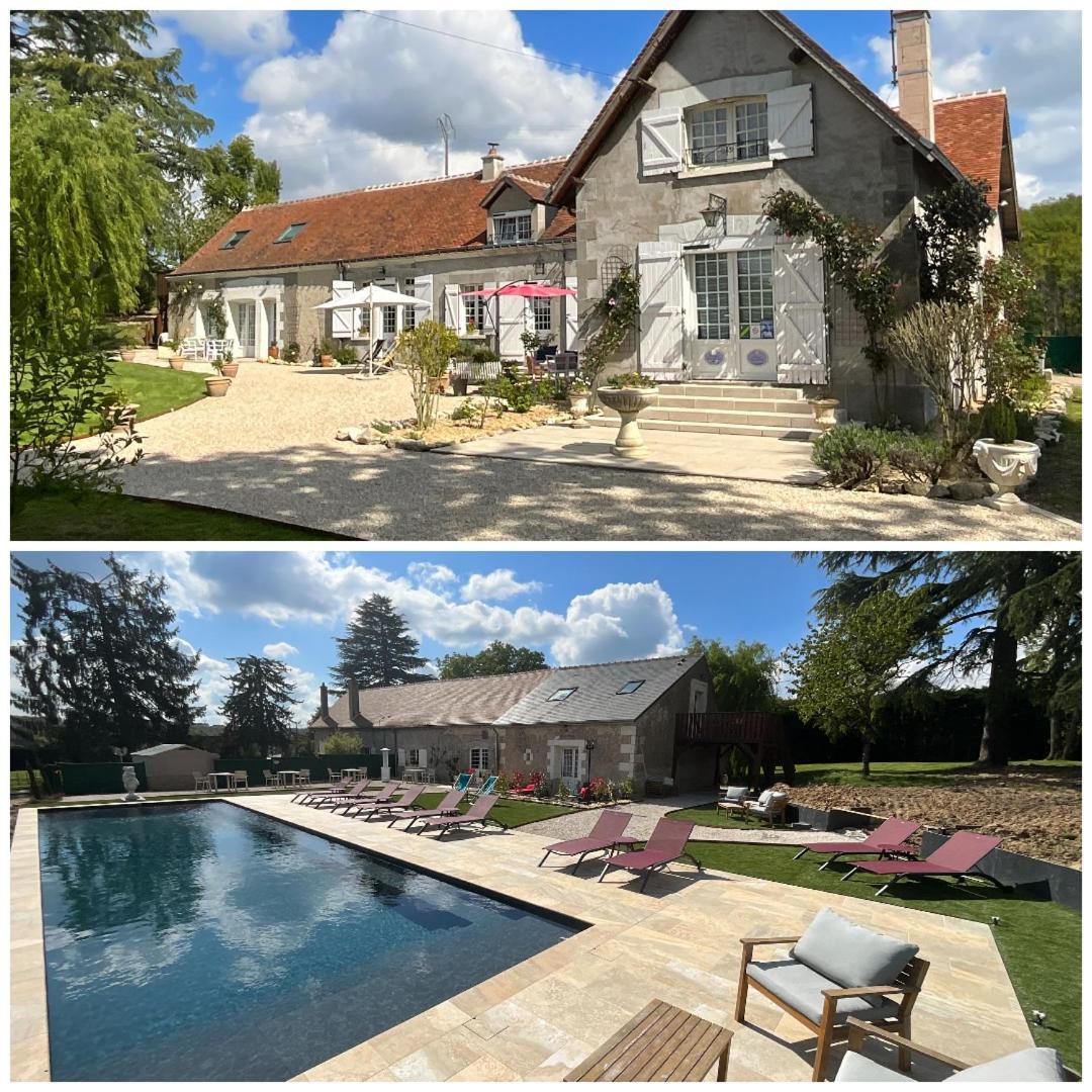 Sans Souci Bed And Breakfast Luxe Heated Pool And Restaurant Luzillé Exteriör bild
