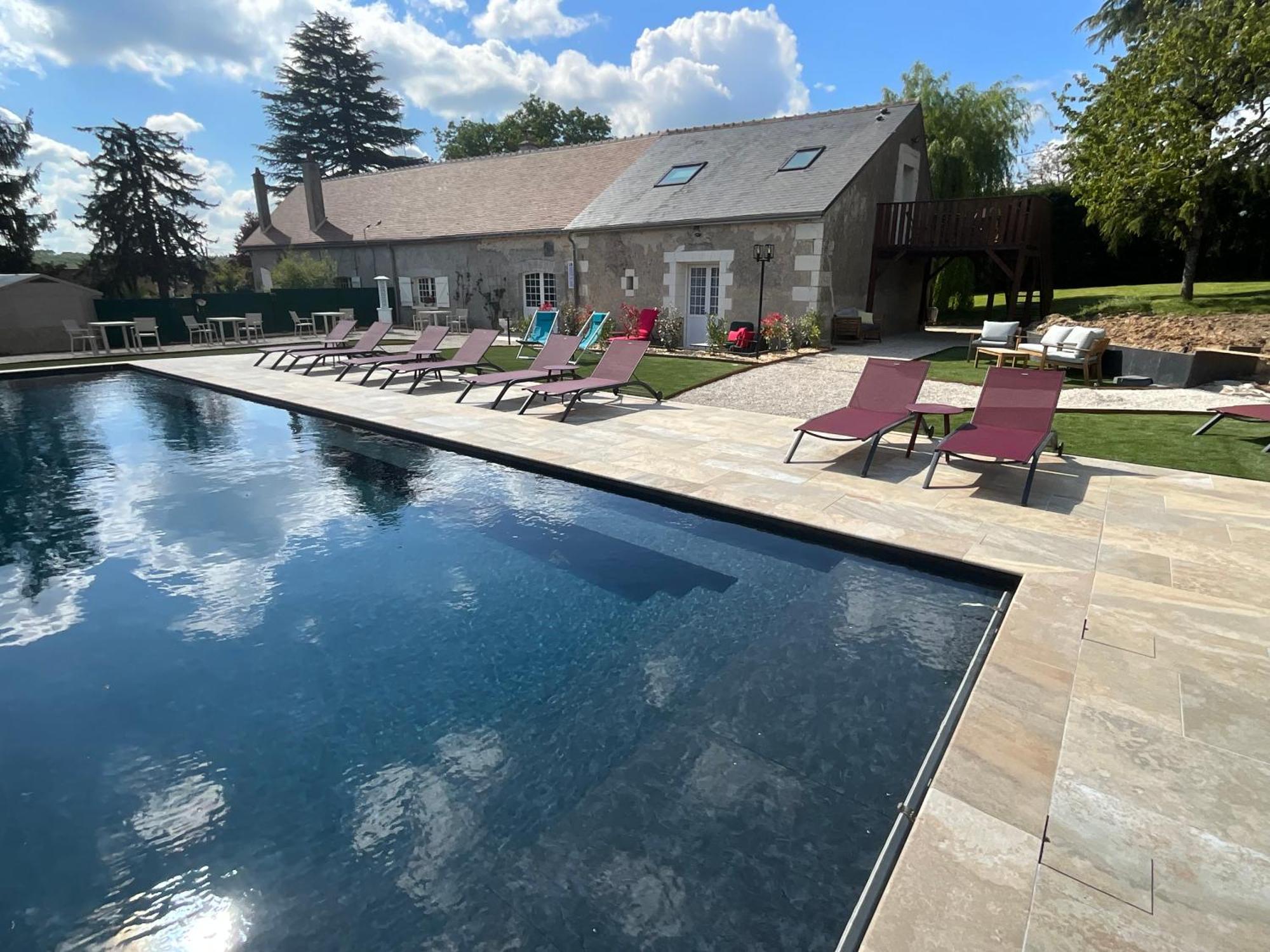 Sans Souci Bed And Breakfast Luxe Heated Pool And Restaurant Luzillé Exteriör bild