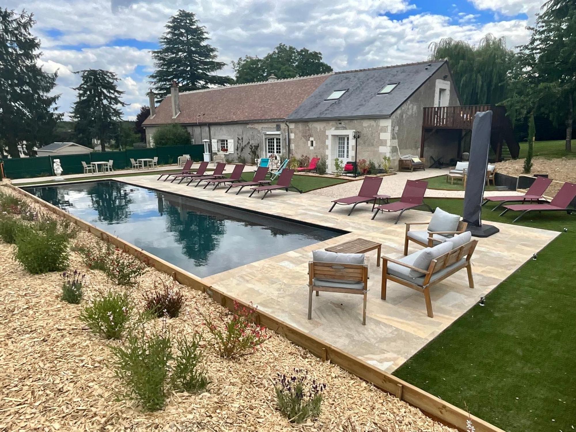 Sans Souci Bed And Breakfast Luxe Heated Pool And Restaurant Luzillé Exteriör bild